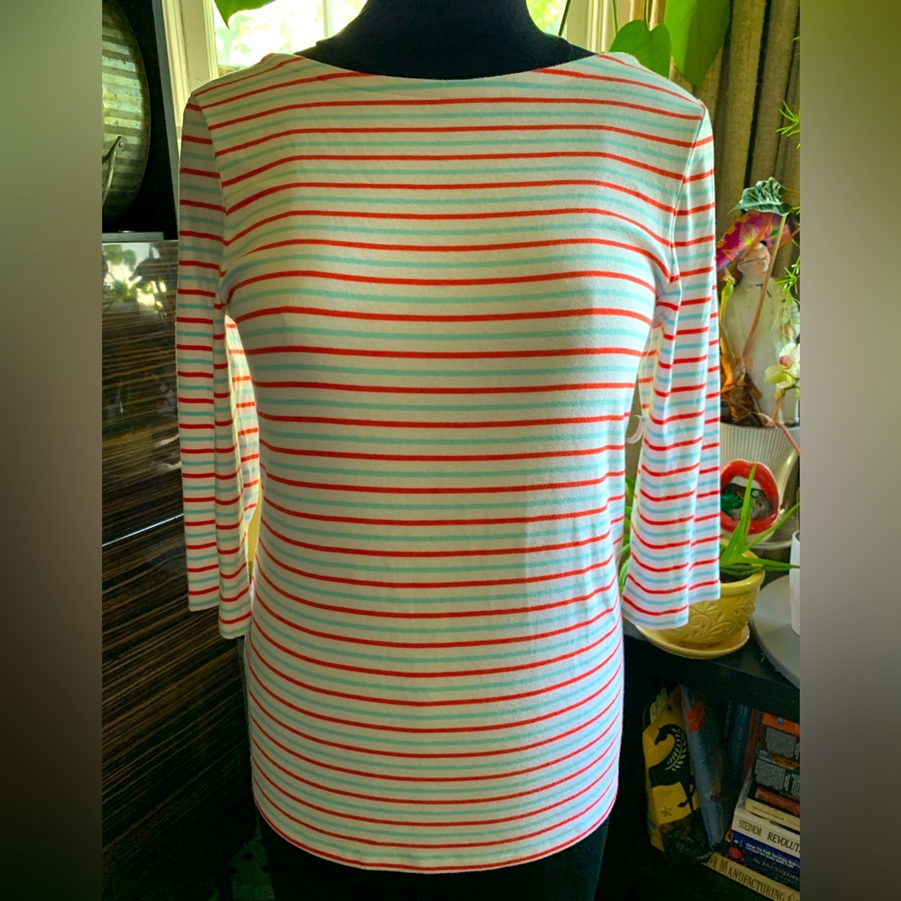 Gap 3/4 sleeve Tee striped XL tall NWT